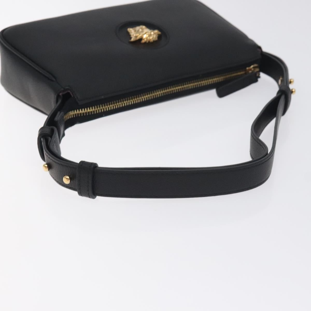 Versace Shoulder Bag Leather Black Gold