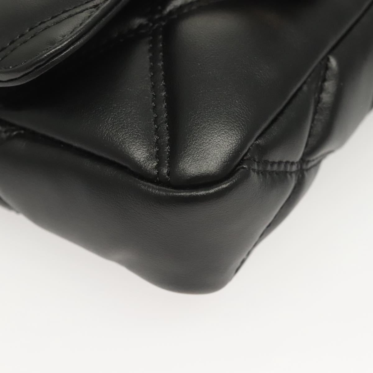 Versace Chain Shoulder Bag Leather Black Gold