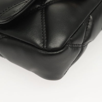 Versace Chain Shoulder Bag Leather Black Gold