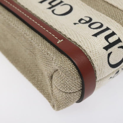 Chloe Woody Hand Bag Canvas 2WAY Ivory