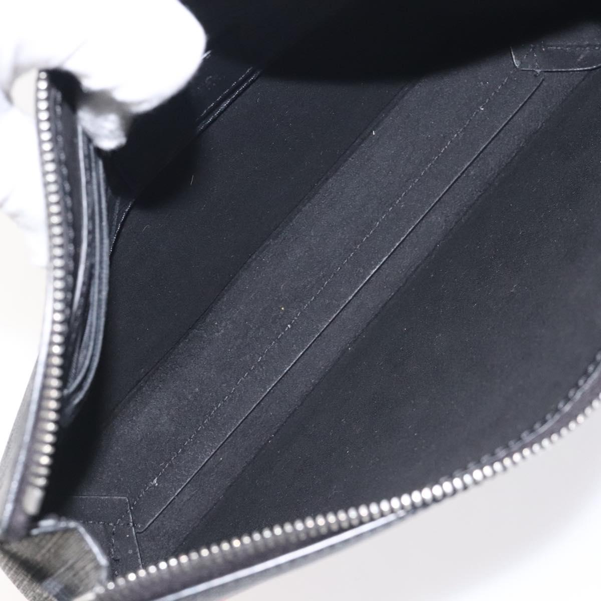 Fendi Zucca Canvas Clutch Bag Pvc Black Silver