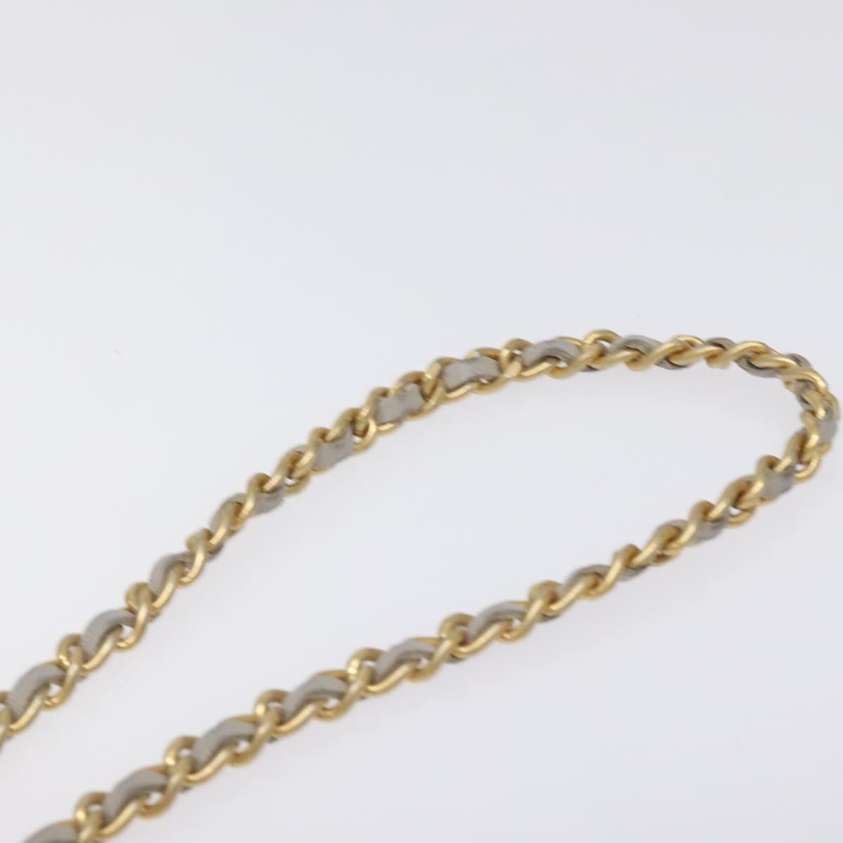 Chanel Matelasse Chain Wallet Shoulder Bag Lamb Skin Gray Gold Cc