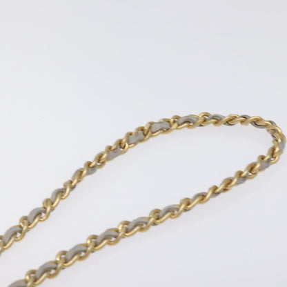 Chanel Matelasse Chain Wallet Shoulder Bag Lamb Skin Gray Gold Cc