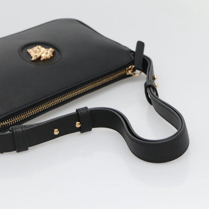 Versace Shoulder Bag Leather Black Gold