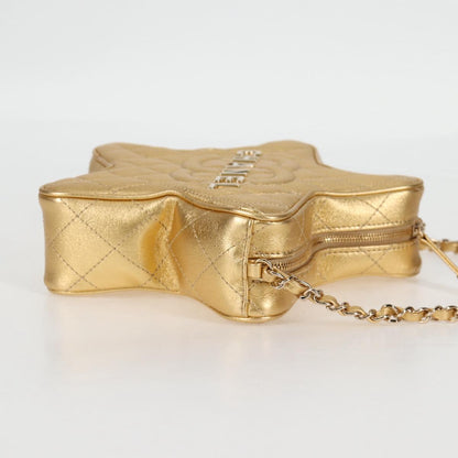 Chanel Matelasse Chain Shoulder Bag Leather Gold Cc