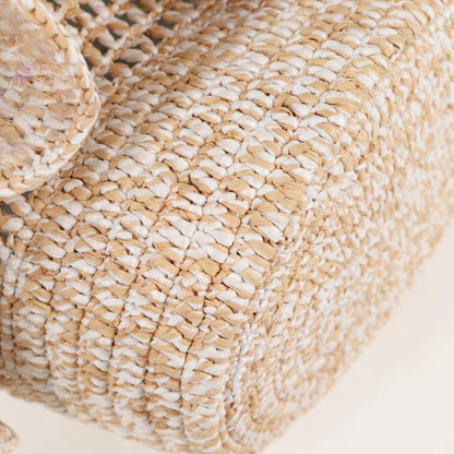 Loewe Sequin Balloon Shoulder Bag Raffia Beige Gold
