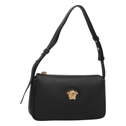 Versace Shoulder Bag Leather Black Gold