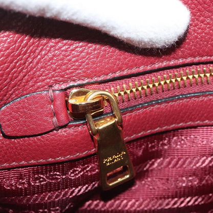 Prada Hand Bag Leather Bordeaux Gold