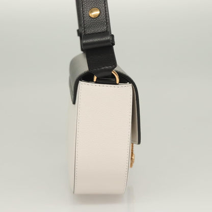 Versace Shoulder Bag Leather Black Gold White