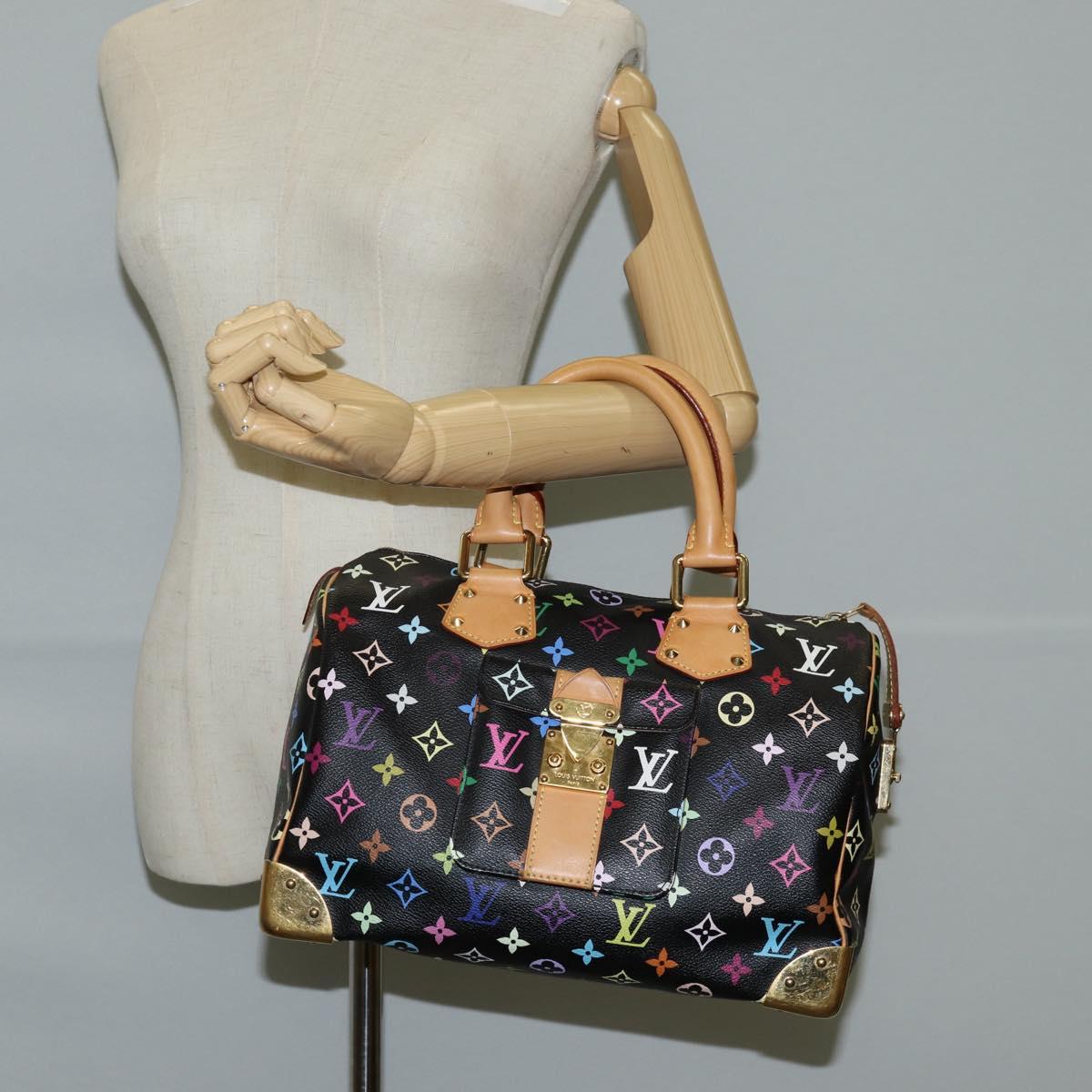 Louis Vuitton Monogram Multicolor Speedy 30 Hand Bag Black M92642
