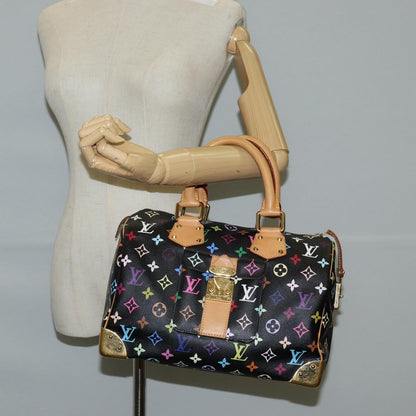 Louis Vuitton Monogram Multicolor Speedy 30 Hand Bag Black M92642