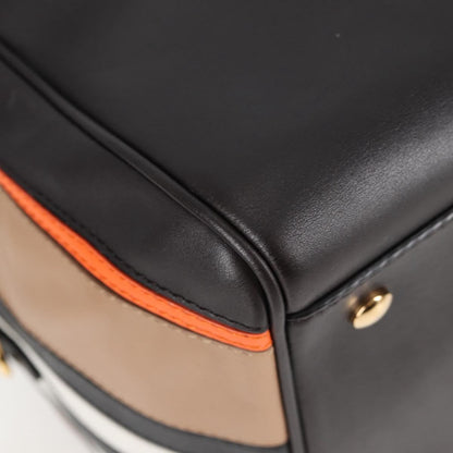 Burberry Hand Bag Leather 2WAY Black Gold
