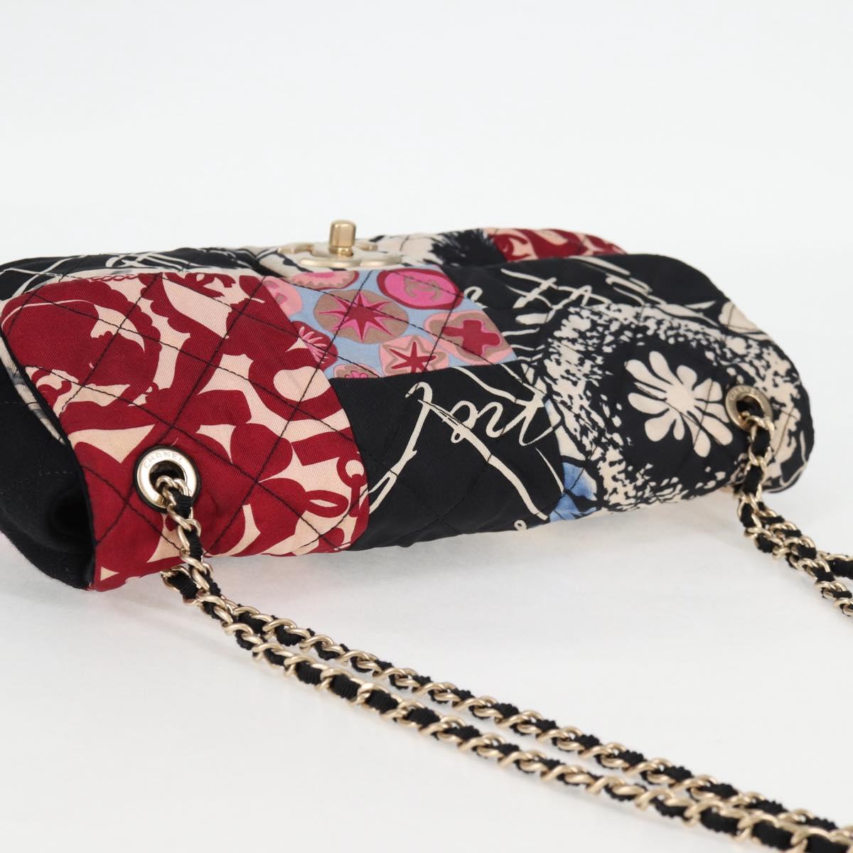 Chanel Chain Matelasse Shoulder Bag Canvas Black Cc