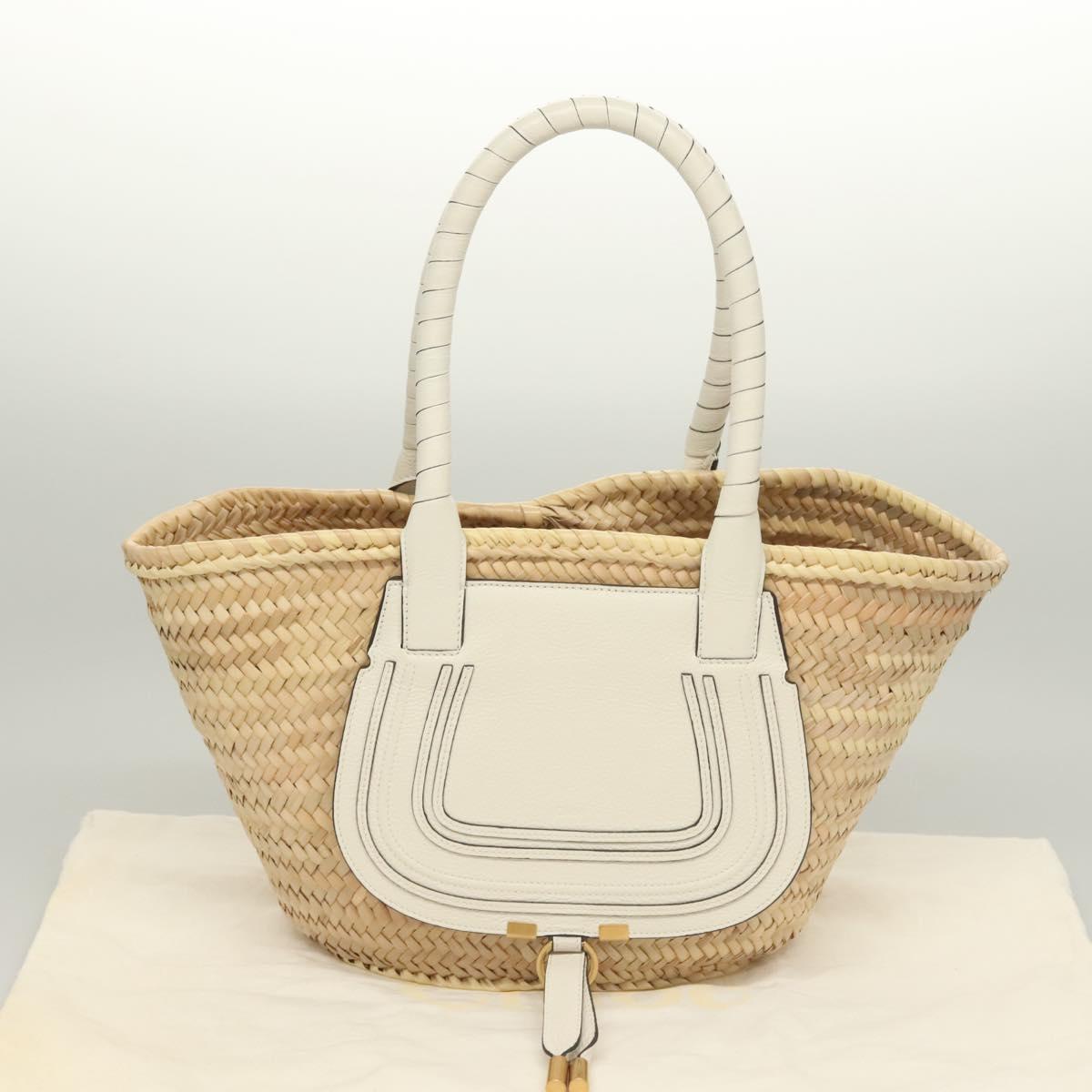 Chloe Mercy Shoulder Bag Raffia Beige