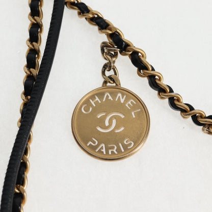 Chanel Chain Chanel 22 Shoulder Bag Leather Black Gold Cc