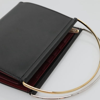 Cartier Trinity Wallet Bag Hand Bag Leather Black