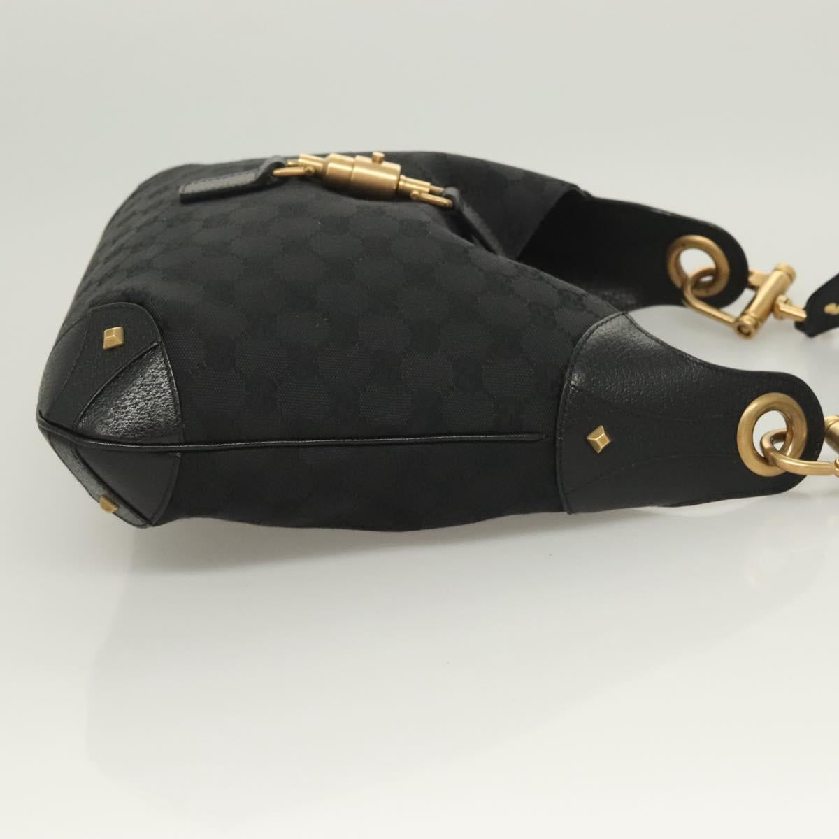 Gucci Gg Canvas Jackie Shoulder Bag Black Gold 120888