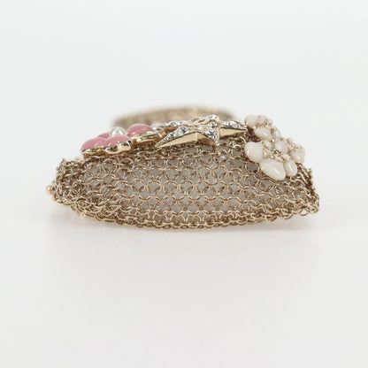 Chanel Camellia Coco Mark Chain Pouch Metal Gold Ap2890 Cc