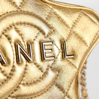 Chanel Matelasse Chain Shoulder Bag Leather Gold Cc