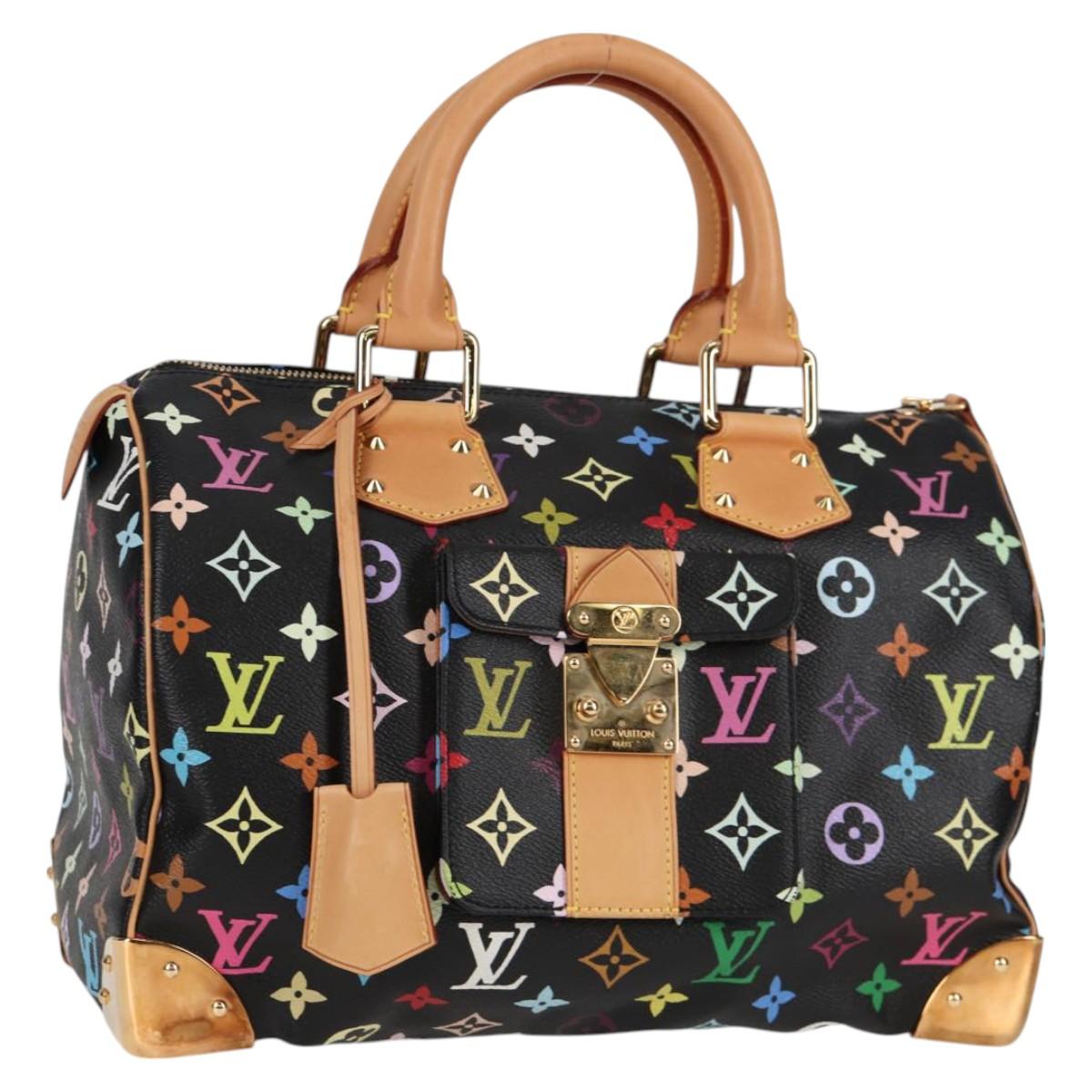 Louis Vuitton Monogram Multicolor Speedy 30 Hand Bag Black M92642