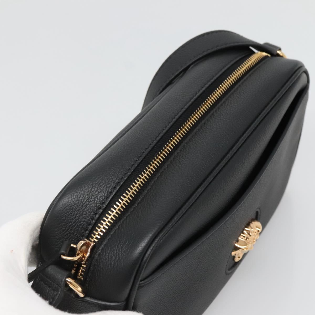 Versace Shoulder Bag Leather Black Gold