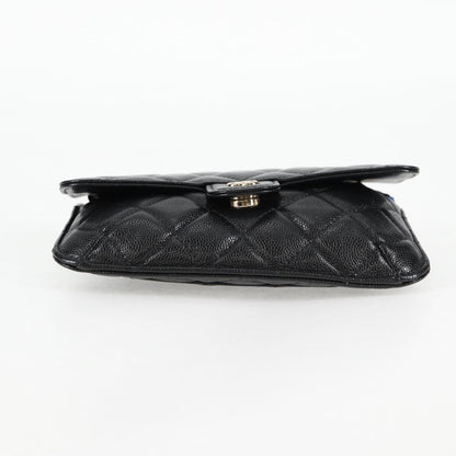 Chanel Matelasse Chain Shoulder Bag Caviar Skin Black Cc