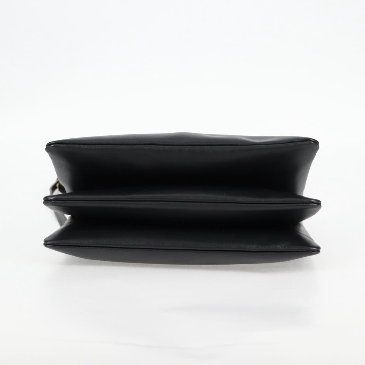 Celine Trio Large Shoulder Bag Leather Black Gold