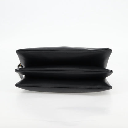 Celine Trio Large Shoulder Bag Leather Black Gold