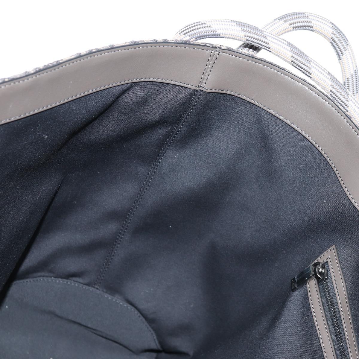 Christian Dior Tote Bag Trotter Canvas Gray Silver