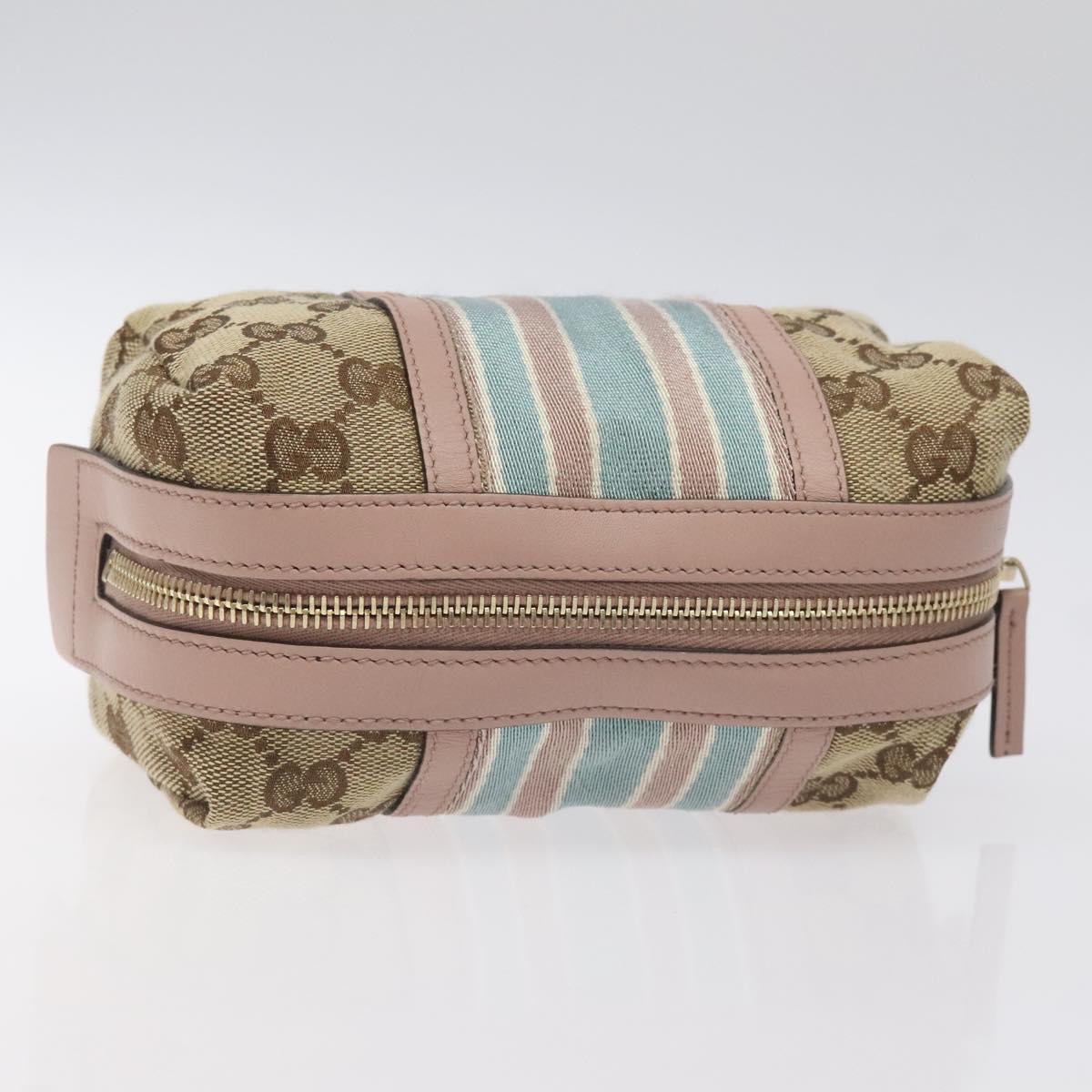 Gucci Gg Canvas Pouch Beige Gold 256636