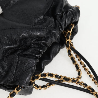 Chanel Chain Chanel 22 Shoulder Bag Leather Black Gold Cc