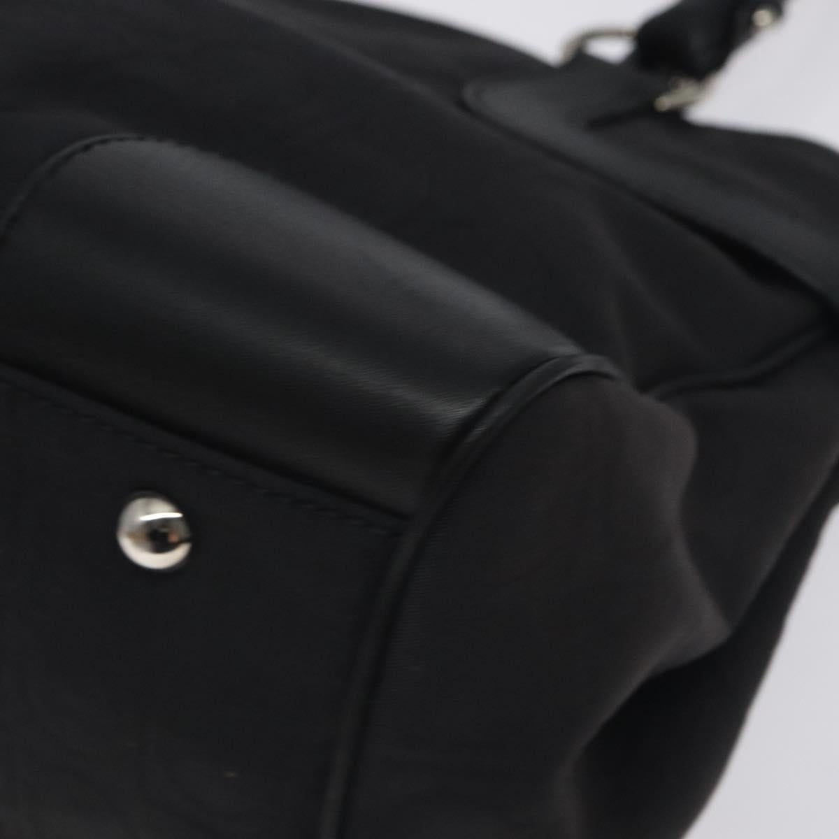 Salvatore Ferragamo Gancini Hand Bag Nylon Black Silver