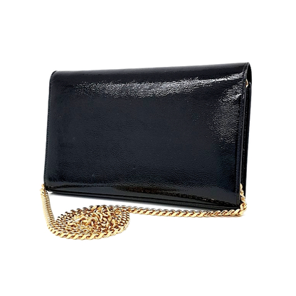 Saint Laurent Patent Monogram Chain Clutch And Crossbag (377829) (10006964)