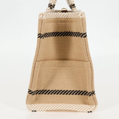 Celine Triomphe Small Cabas Tice Tote Bag Canvas Beige Gold