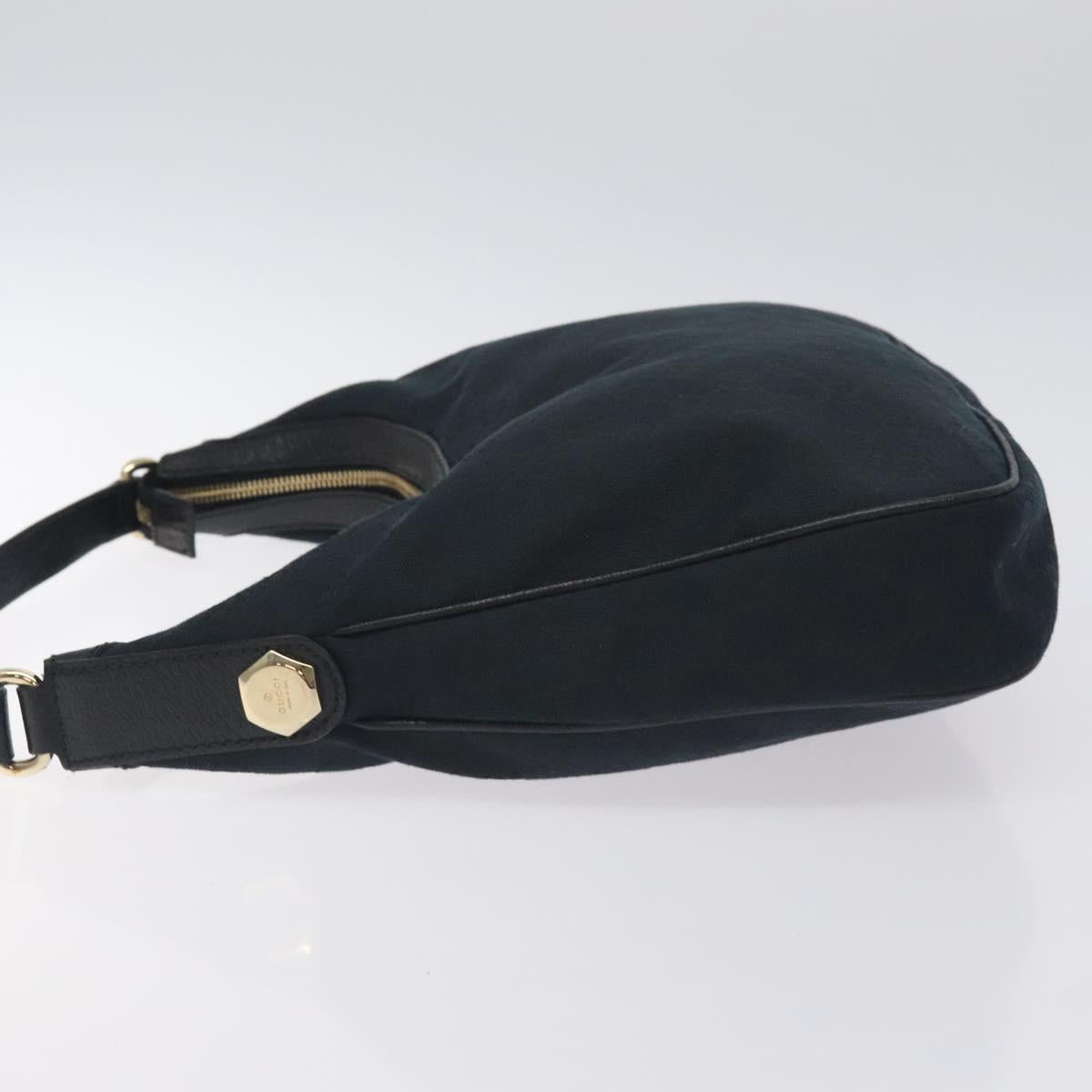 Gucci Gg Canvas Shoulder Bag Black Gold 153010