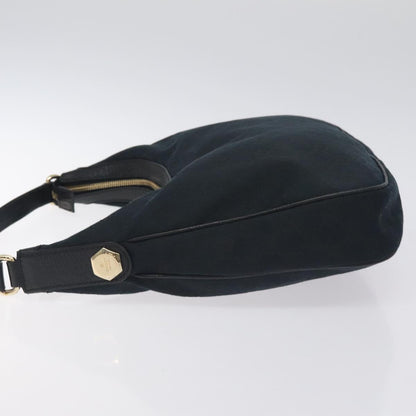 Gucci Gg Canvas Shoulder Bag Black Gold 153010