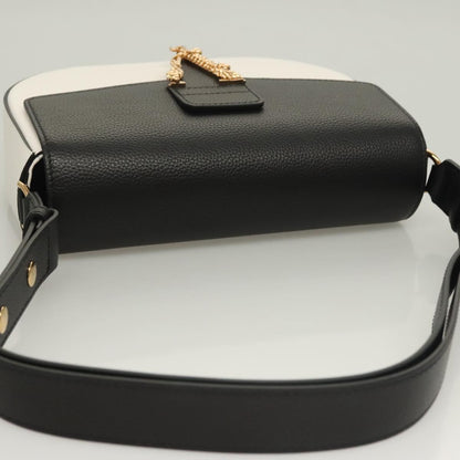Versace Shoulder Bag Leather Black Gold White