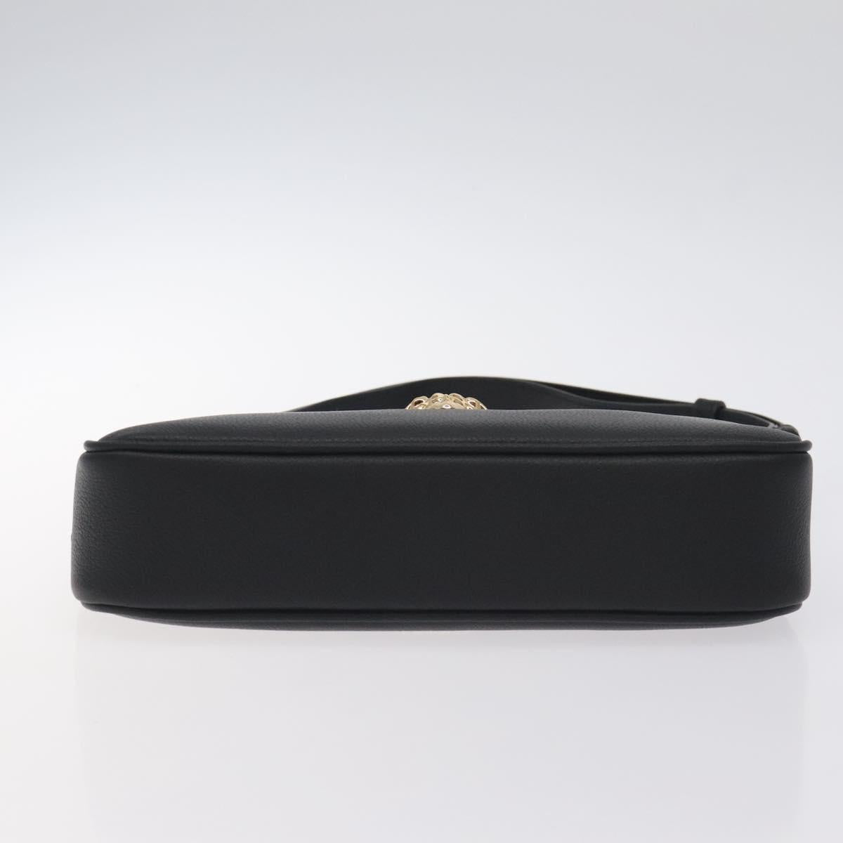 Versace Shoulder Bag Leather Black Gold