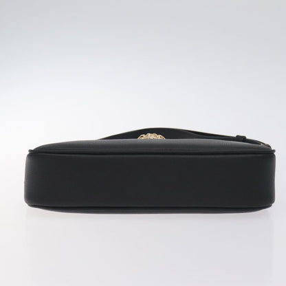 Versace Shoulder Bag Leather Black Gold