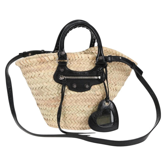 Balenciaga LE Cagoule Hand Bag Raffia 2WAY Beige 771065