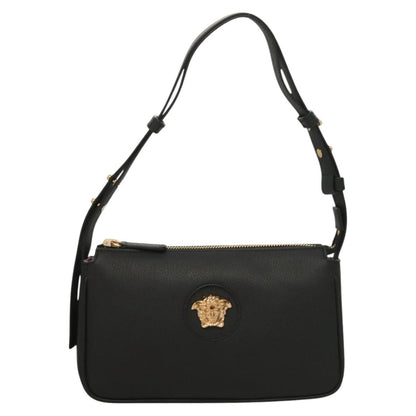 Versace Shoulder Bag Leather Black Gold