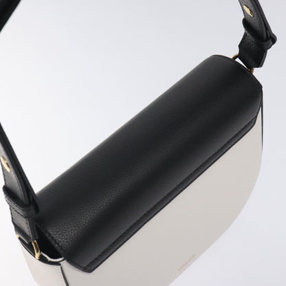 Versace Shoulder Bag Leather Black Gold White