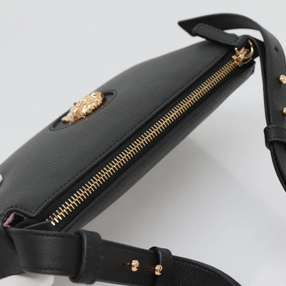 Versace Shoulder Bag Leather Black Gold