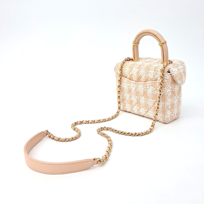 Chanel Tweed Top Handle Tote And Shoulder Bag (10000164)