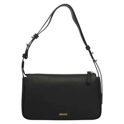 Versace Shoulder Bag Leather Black Gold