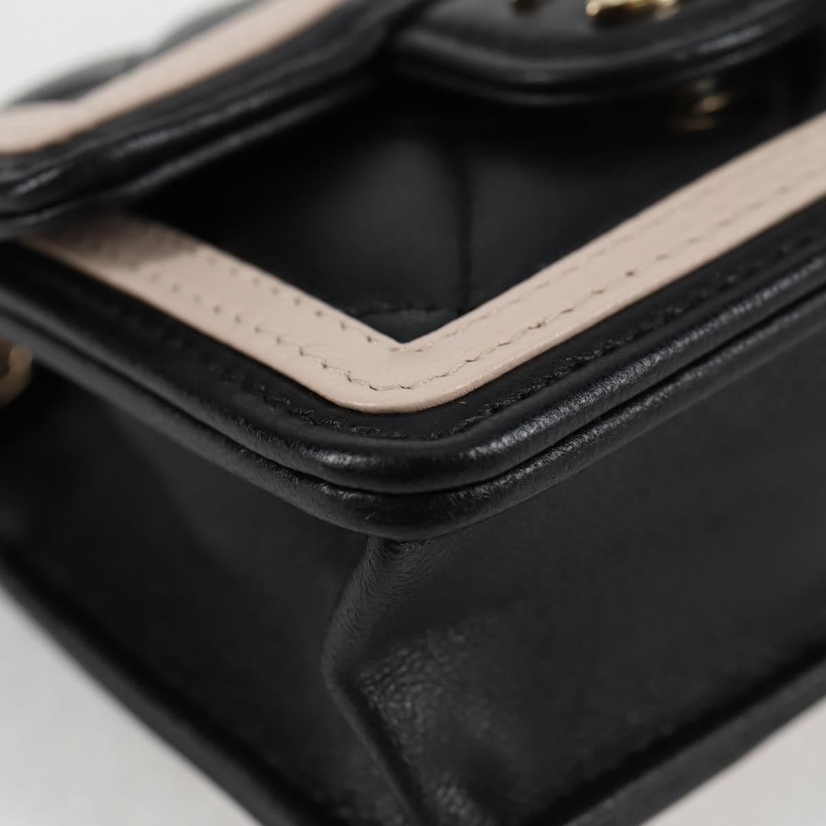 Chanel Matelasse Chain Pouch Shoulder Bag Lamb Skin Black Gold Cc