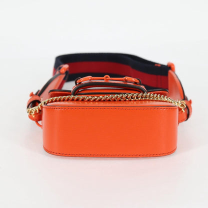 Gucci Sherry Line Shoulder Bag Leather Orange Red Navy 726863