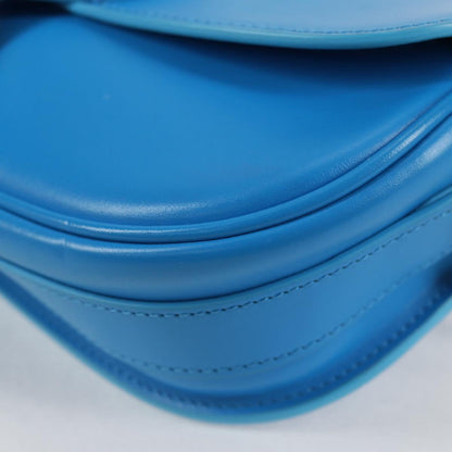Christian Dior Bobby East West Shoulder Bag Leather Blue Gold