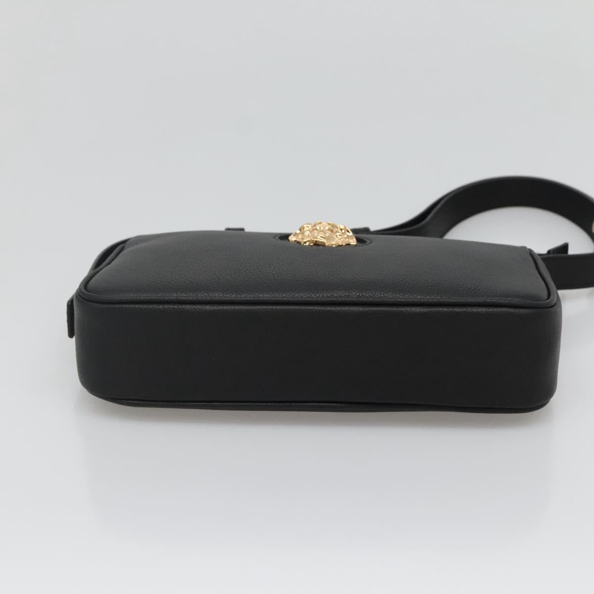 Versace Shoulder Bag Leather Black Gold