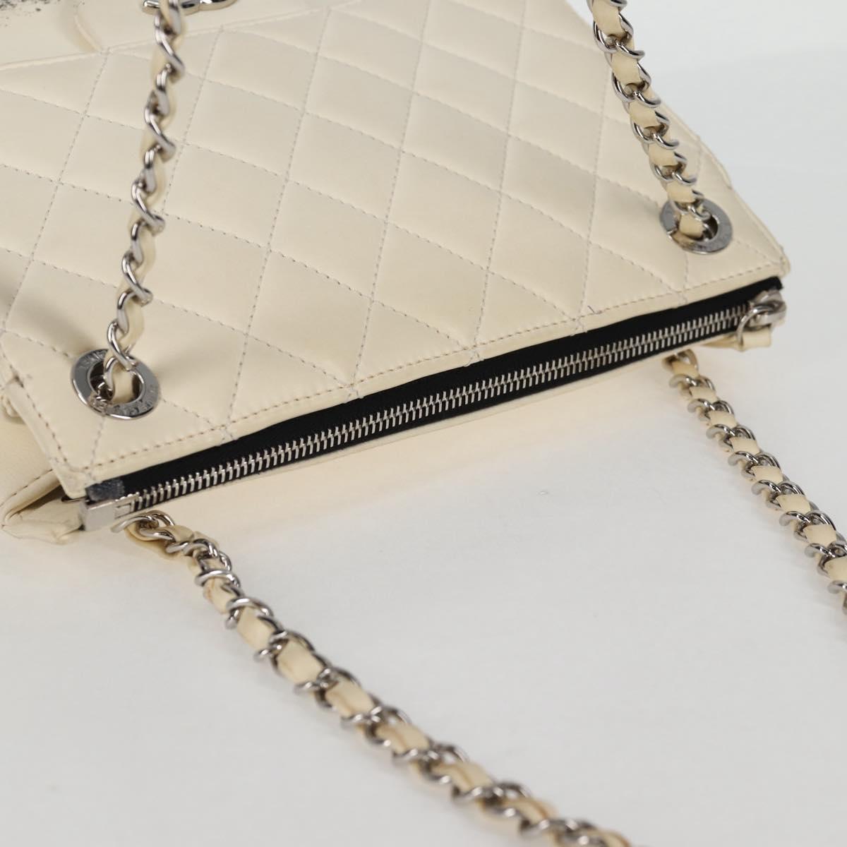 Chanel Matelasse Chain Shoulder Bag Lamb Skin Silver Gold Cc
